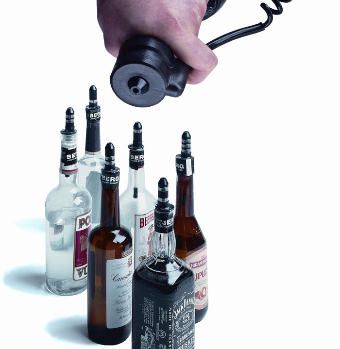 Berg All-Bottle Brand ID™ Liquor Control Product Gallery: Track liquor pouring activity by each liquor brand!